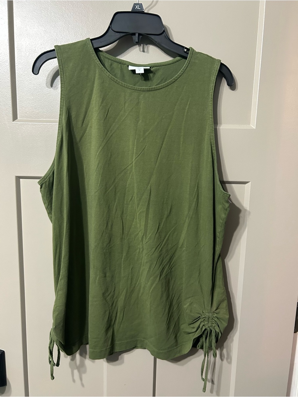 J. Jill Olive green Sleeveless Tank with Side Drawstrings